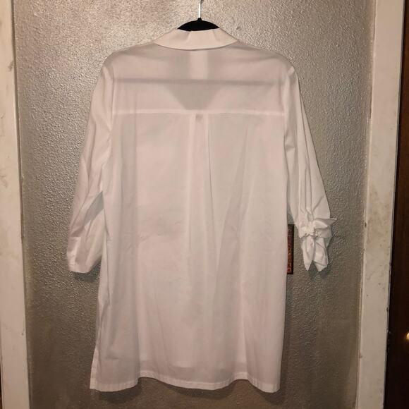 Zoe by Michael Phillips Whimsical Playful Fun White Button Birdcage Top - Picture 10 of 10